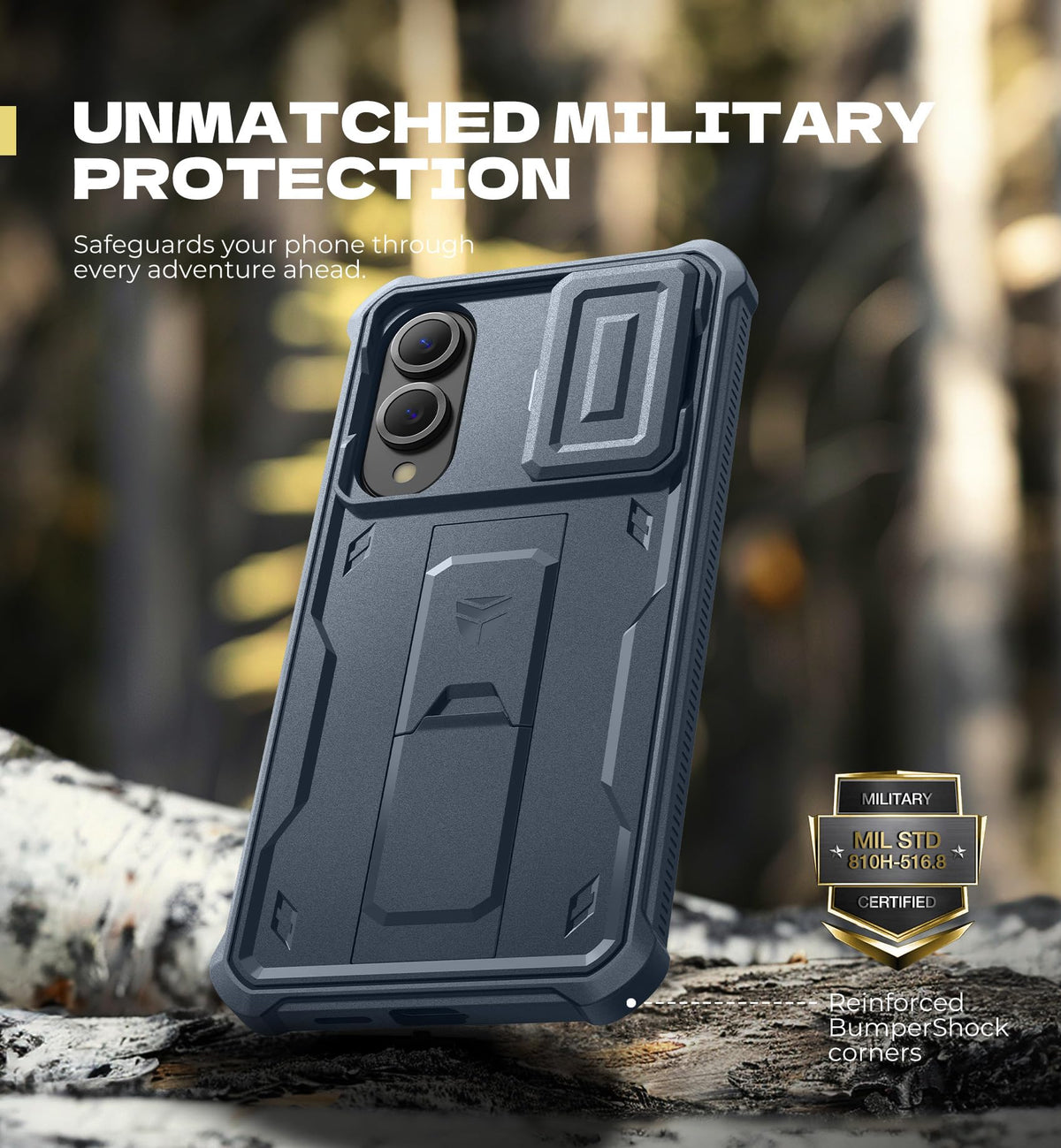 Dexnor for Samsung Galaxy S25 Ultra Case with Built-in Slide Camera Cover &amp; Screen Protector &amp; Kickstand, Heavy-Duty Shockproof Rugged Case Full-Body Bumper Protective Cover - Black