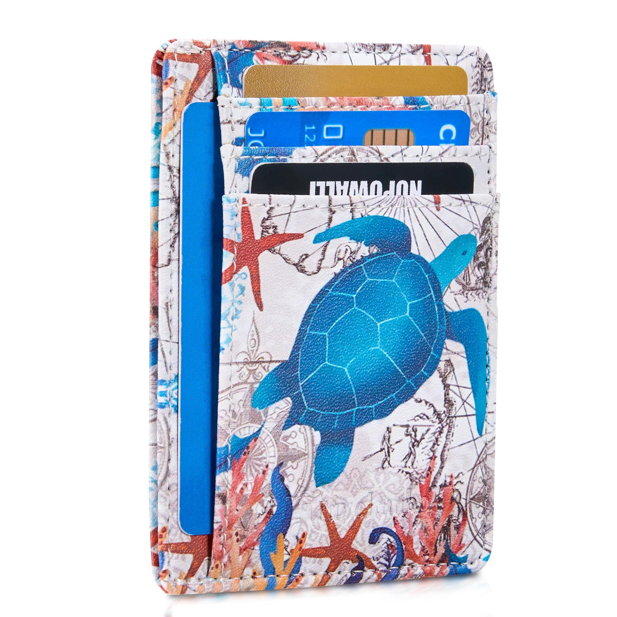 Slim Wallet, Leather, RFID Blocking Medium Size