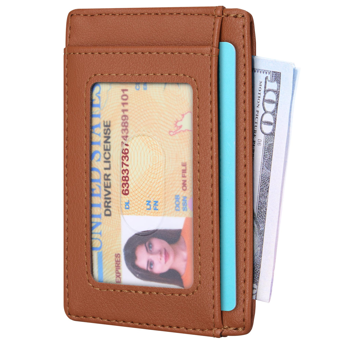 Slim Wallet, Leather, RFID Blocking Medium Size