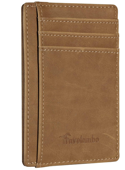 Slim Wallet, Leather, RFID Blocking Medium Size