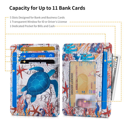 Slim Wallet, Leather, RFID Blocking Medium Size