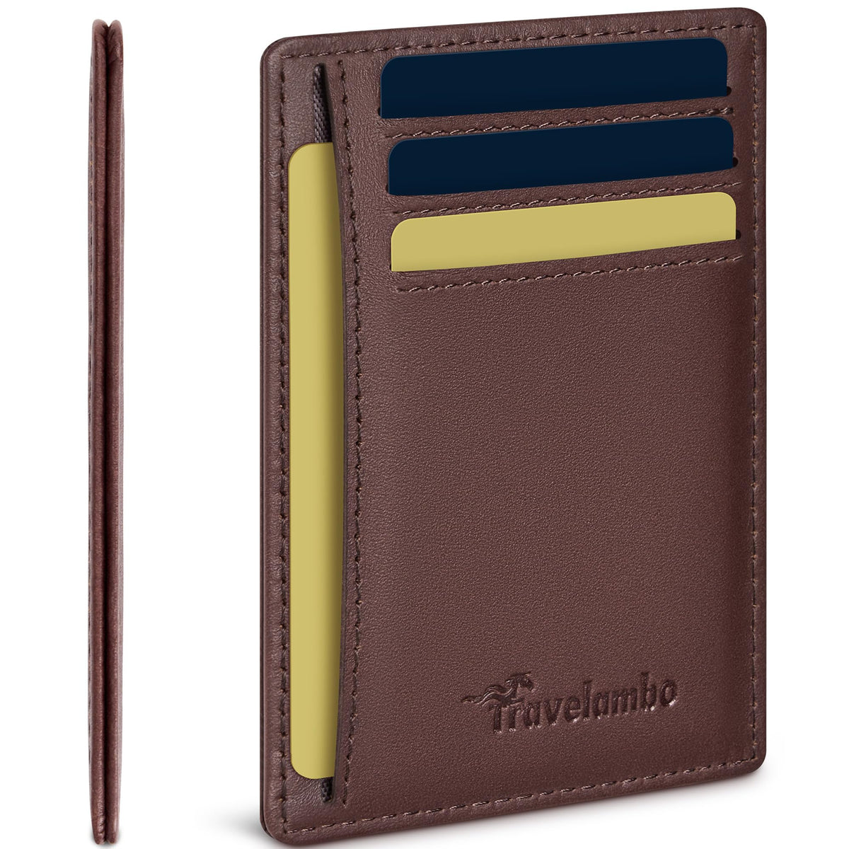 Slim Wallet, Leather, RFID Blocking Medium Size