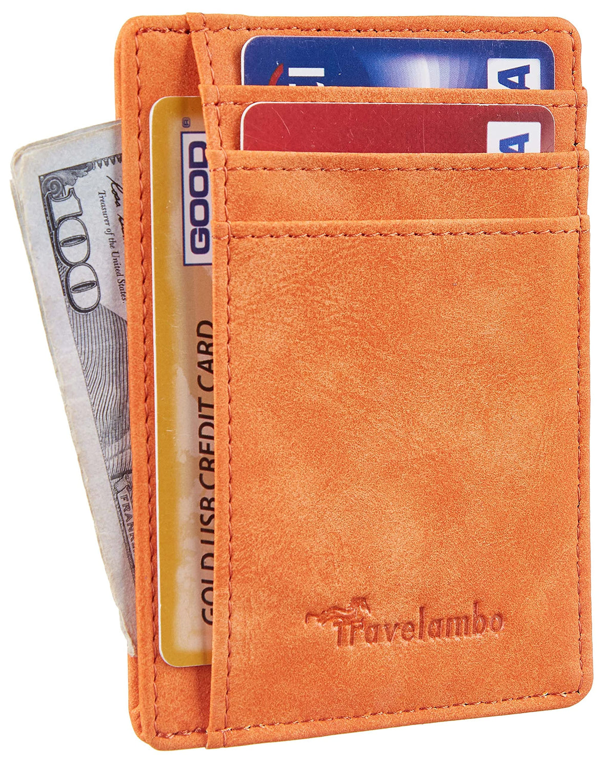 Slim Wallet, Leather, RFID Blocking Medium Size
