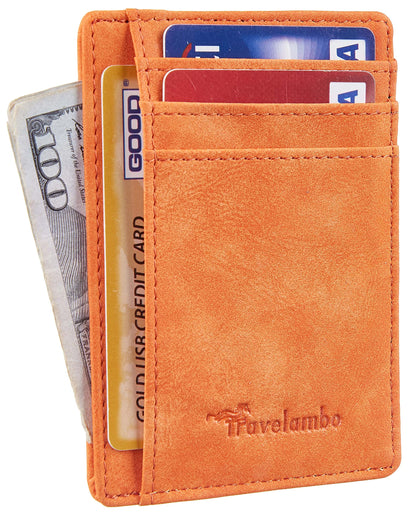 Slim Wallet, Leather, RFID Blocking Medium Size
