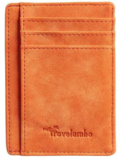 Slim Wallet, Leather, RFID Blocking Medium Size