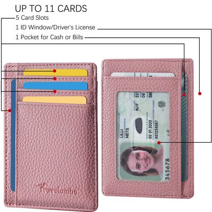 Slim Wallet, Leather, RFID Blocking Medium Size