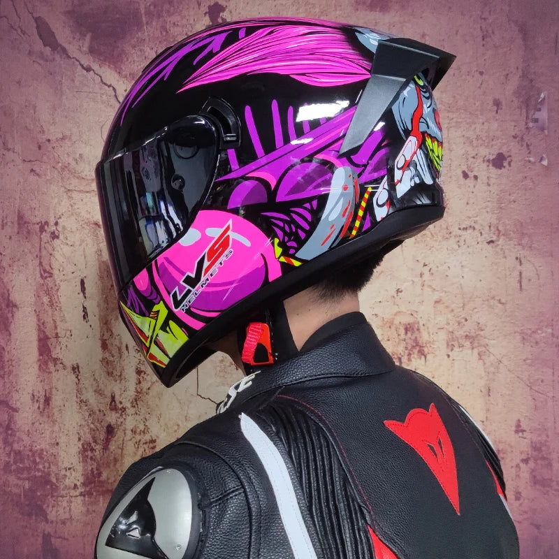 Full Face Racing Helmets Winter Warm Double Visor Motorcycle Helmet Motorbike Sports helmet LVS-701