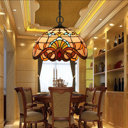 Modern Creative Pendant Lamp LED Baroque European Stained Glass Chandelier Light for Home Dining Bar Decor