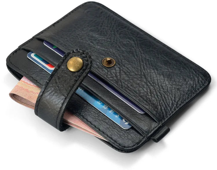 Men Genuine Leather Slim Wallet Male Small Purse Mini Money Bag Walet Thin Portomonee Carteras Man&
