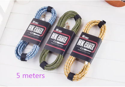 Electric Guitar Cable Wire Cord 3M 5M 10M No Noise Shielded Bass Cable For Guitar Amplifier Accessories Musical Instruments