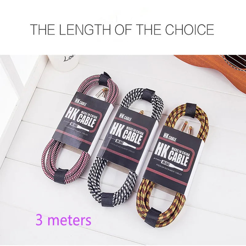 Electric Guitar Cable Wire Cord 3M 5M 10M No Noise Shielded Bass Cable For Guitar Amplifier Accessories Musical Instruments