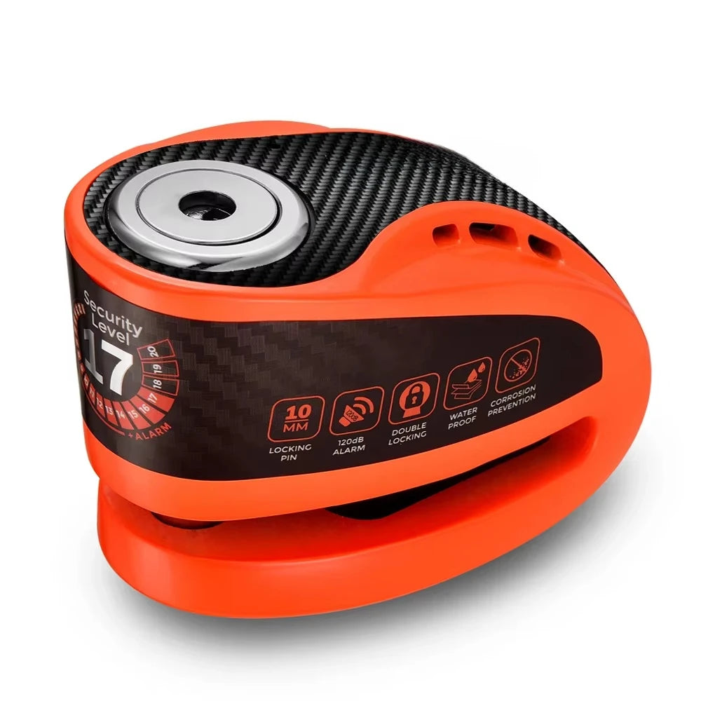 Disc Brake Lock 120dB Loud Alarm Anti-theft Security Lock Bicycle Accessories Portable Disc Lock For Bicycle E-bike Scooter