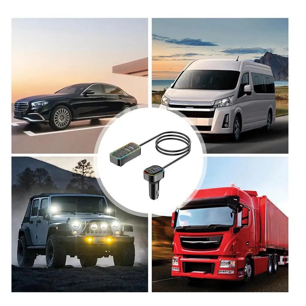 Car Charger For Phones Plug And Play USB Phone Charger Multipurpose Heatproof Phone Charger Stylish Auto Adapter With LED Light