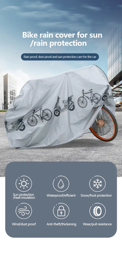 Bicycle Cover Motorcycle Rain Cover Waterproof Dustproof Anti-UV Outdoor Protection MTB Bike Cover All Seasons Bike Accessories