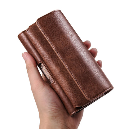 Horizontal Style Mobile Phone Wallet for Men with Card Slot Belt Decoration Magnetic Buckle Closure PU Leather Wallet for App...