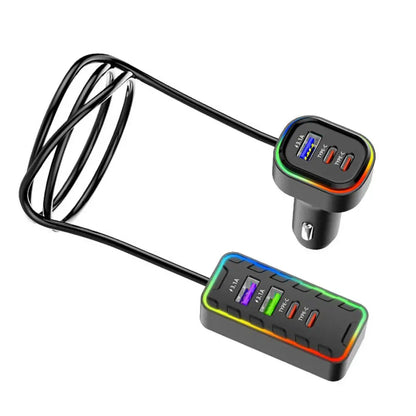Car Charger For Phones Plug And Play USB Phone Charger Multipurpose Heatproof Phone Charger Stylish Auto Adapter With LED Light