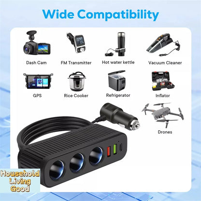 【Car Charger For Phones 120W Plug And Play Charger Splitter Overcharge Protection Charger Adapter PD QC3.0 Car Charger】