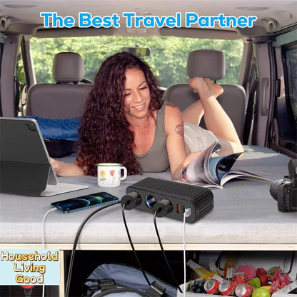 【Car Charger For Phones 120W Plug And Play Charger Splitter Overcharge Protection Charger Adapter PD QC3.0 Car Charger】
