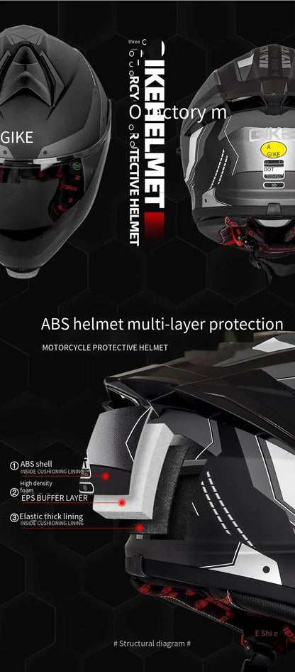 Face-lifting helmet Full-coverage motorcycle helmet Men&