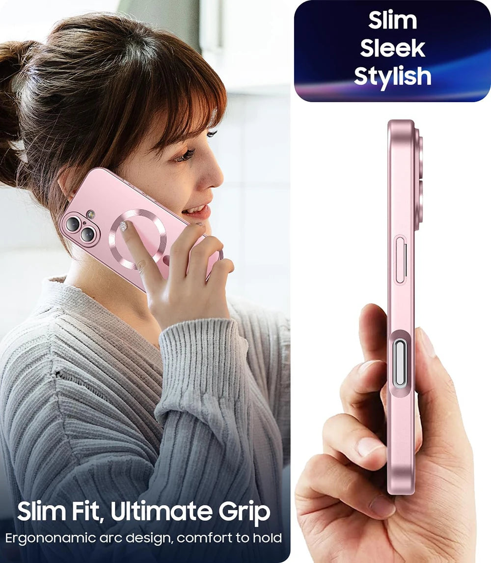 For Magsafe Magnetic Wireless Charge Phone Cases For iPhone 16 15 14 13 12 11 Pro Max Plus Case Camera Back Cover Accessories