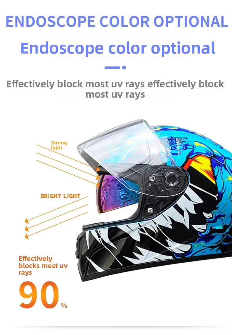 Full Face Racing Helmets Winter Warm Double Visor Motorcycle Helmet Motorbike Sports helmet LVS-701
