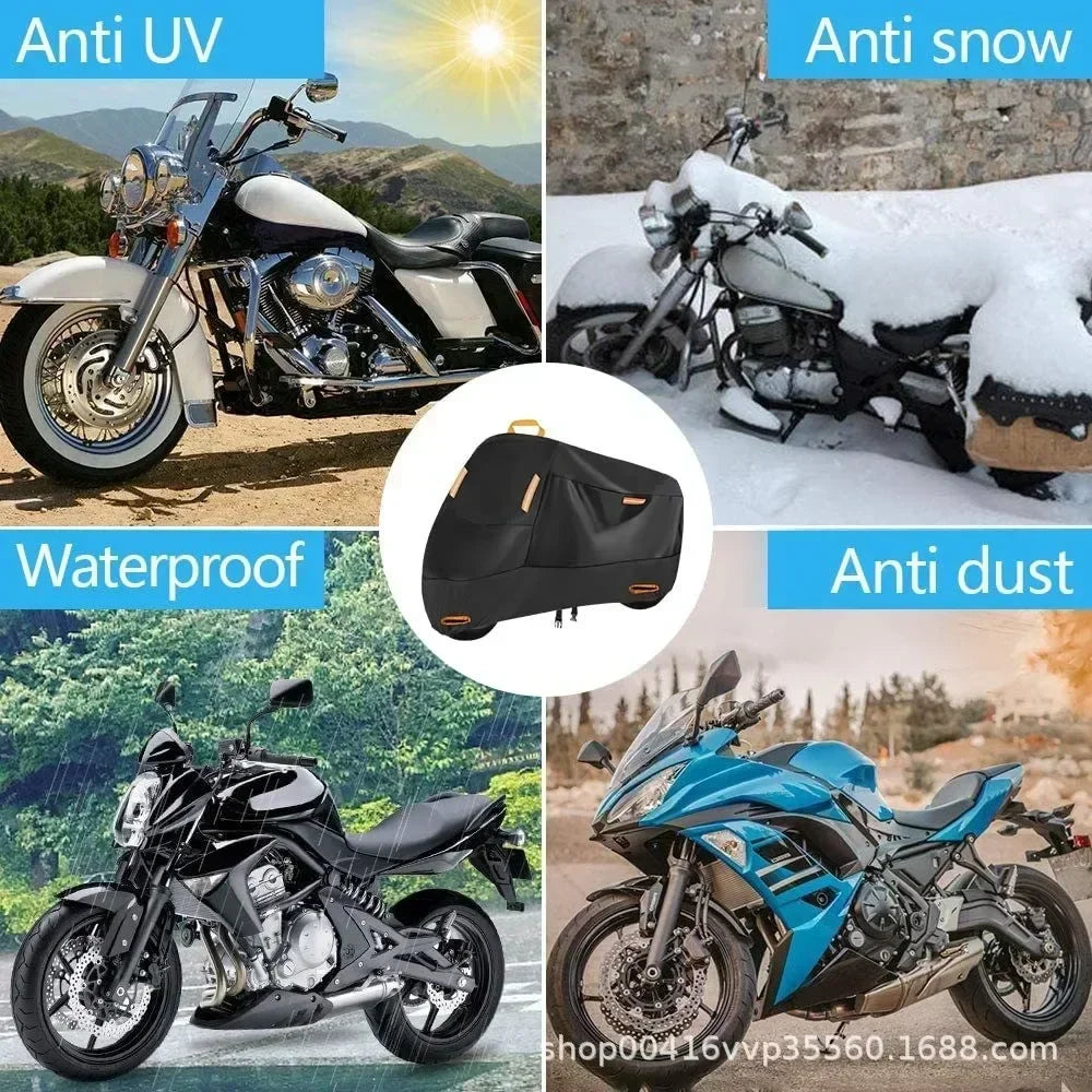 Motorcycle Cover Waterproof All Season Dustproof UV Protective Outdoor Indoor Scooter Wear-resistant Fabric Motorbike Cover
