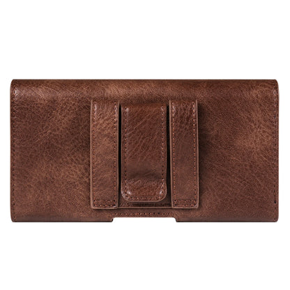 Horizontal Style Mobile Phone Wallet for Men with Card Slot Belt Decoration Magnetic Buckle Closure PU Leather Wallet for App...