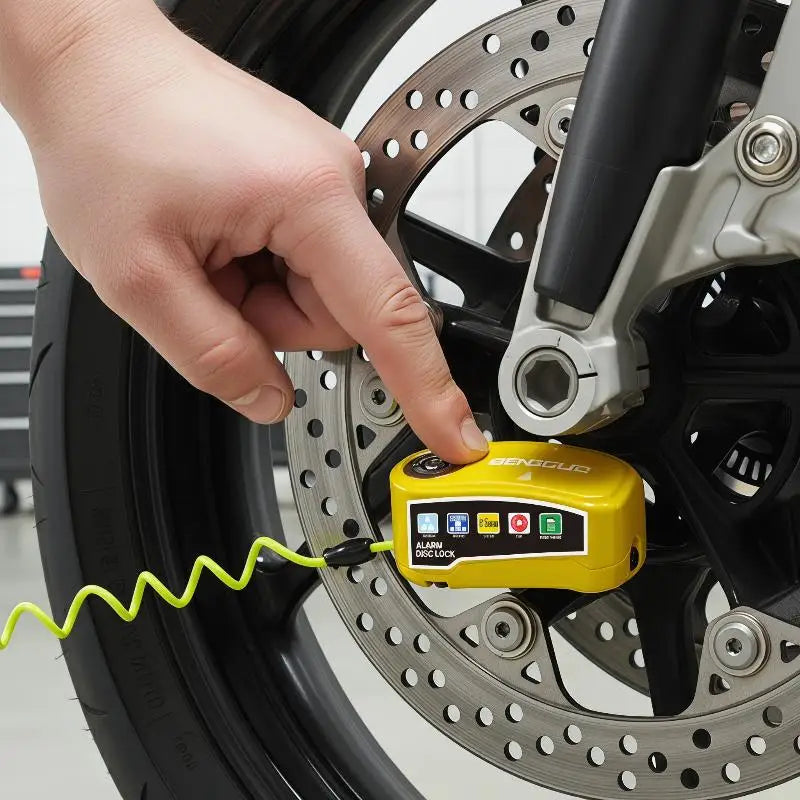 Disc Brake Lock with Motion Alarm for Motorbikes Scooters Bicycles Anti Theft Safety