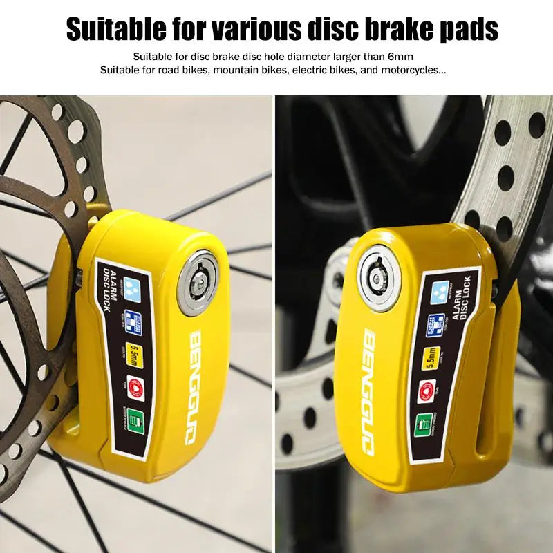 Disc Brake Lock with Loud Alarm for Motorcycle Bicycle Scooter Advanced Theft Prevention