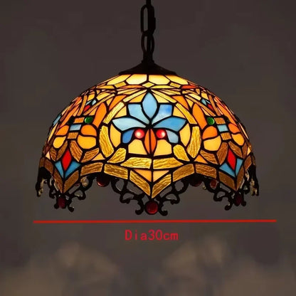 Nordic Tiffany chandelier Kitchen Dining room hallway handmade glass chandelier e27 indoor home decor peacock country lamp