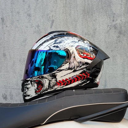 Full Face Racing Helmets Winter Warm Double Visor Motorcycle Helmet Motorbike Sports helmet LVS-701