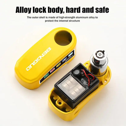 Disc Brake Lock with Motion Alarm for Motorbikes Scooters Bicycles Anti Theft Safety