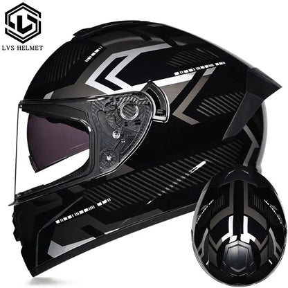 Full Face Racing Helmets Winter Warm Double Visor Motorcycle Helmet Motorbike Sports helmet LVS-701