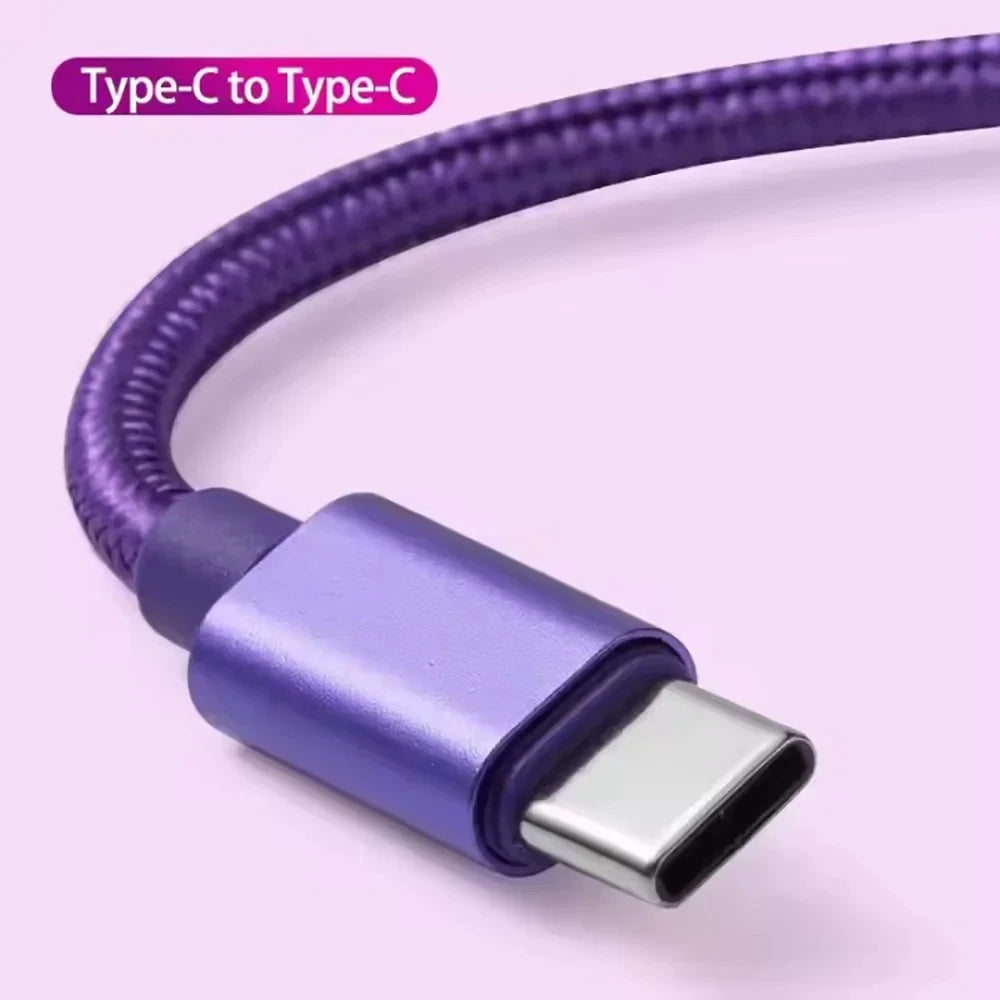 60W Quick Charger Type C To Type C 1M 2M 3M Cables PD Fast Charger Data Cable for iPhone 15 16 17 Pro Max Xiaomi Sunsung Huawei