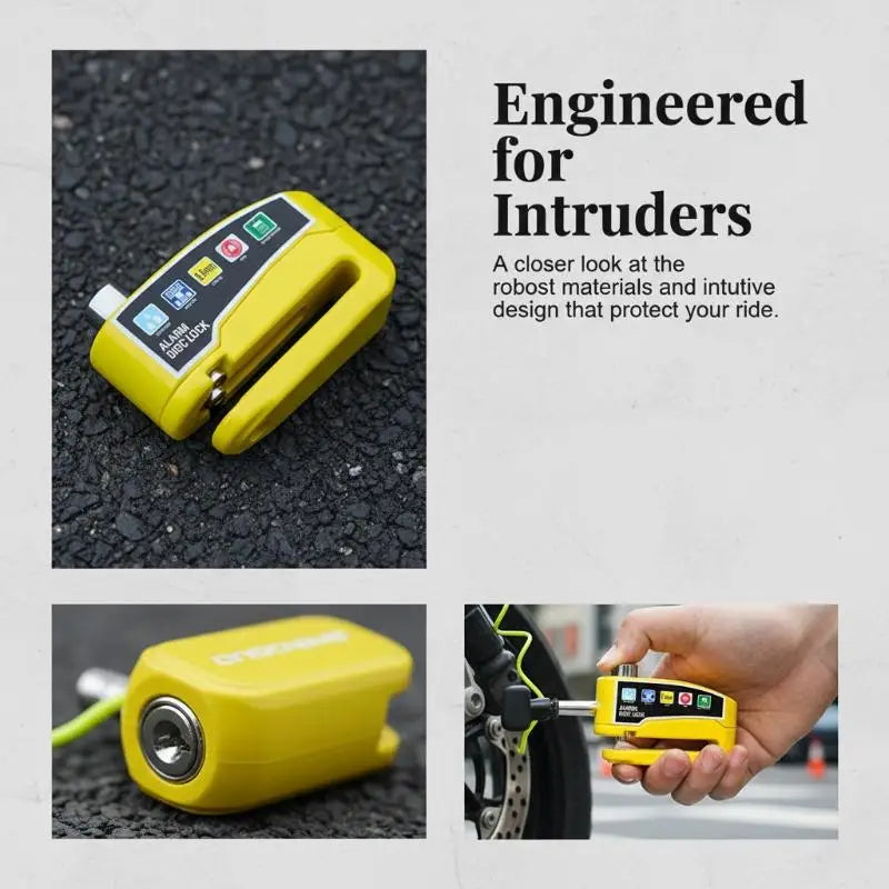 Disc Brake Lock with Motion Alarm for Motorbikes Scooters Bicycles Anti Theft Safety