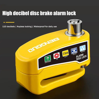 Disc Brake Lock with Motion Alarm for Motorbikes Scooters Bicycles Anti Theft Safety