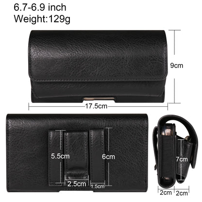 Horizontal Style Mobile Phone Wallet for Men with Card Slot Belt Decoration Magnetic Buckle Closure PU Leather Wallet for App...