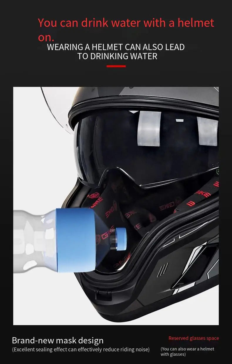 Face-lifting helmet Full-coverage motorcycle helmet Men&
