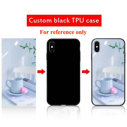 Custom Phone Cases For iPhone 16 16e 14 Pro Max 13 Mini 15 Plus Glass Silicone Cover Customized DIY Photo Personalized Pictures
